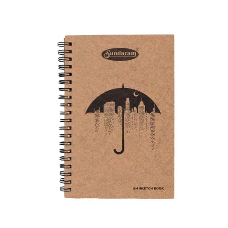 Sundaram 100 Pages 21x14.7cm Spiral Bound Wiro Plain A5 Sketch Book for School, Home & Office, D-14 (Pack of 9)