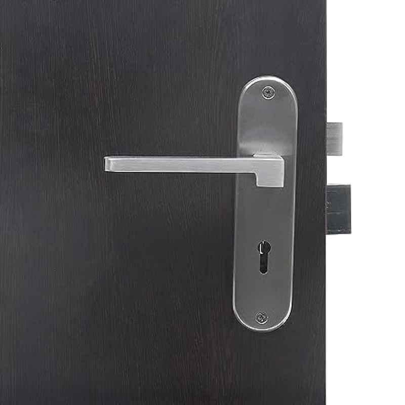 Handle Waala LB-306 8 inch Stainless Steel Silver Round Ky Plate Mortise Door Lock Set