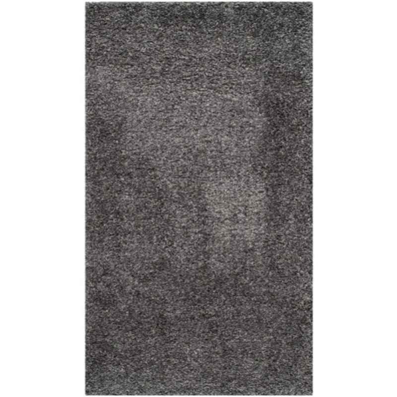 Carpetify 3x5ft Dark Grey Shaggy Plain Fur Carpet Rug, 0528YSDMDR5