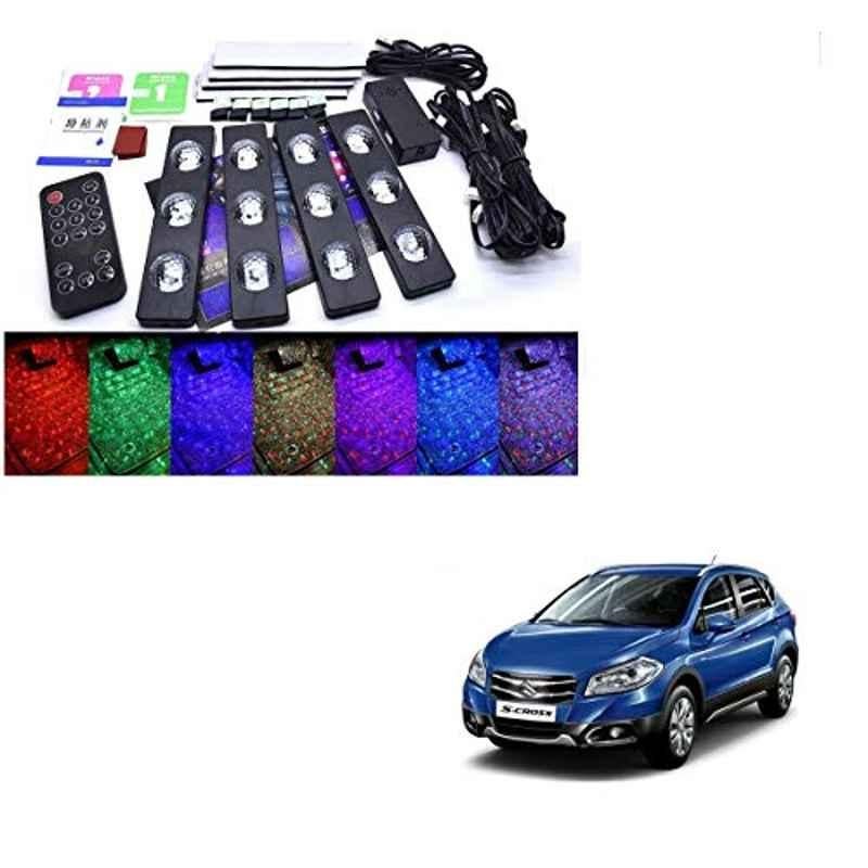 Kozdiko 4 Pcs 7 Colour Seat Bottom Car Star Light Kit with Remote Control For Maruti Suzuki S-Cross