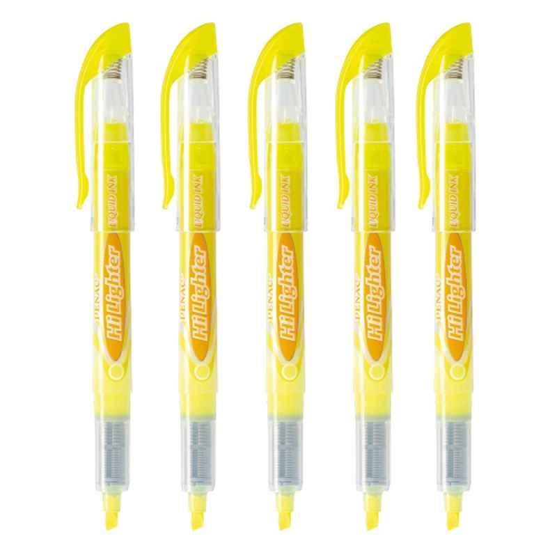 PENAC Liquid Ink Yellow Highlighter Pen, HL0101-22PO5 (Pack of 5)