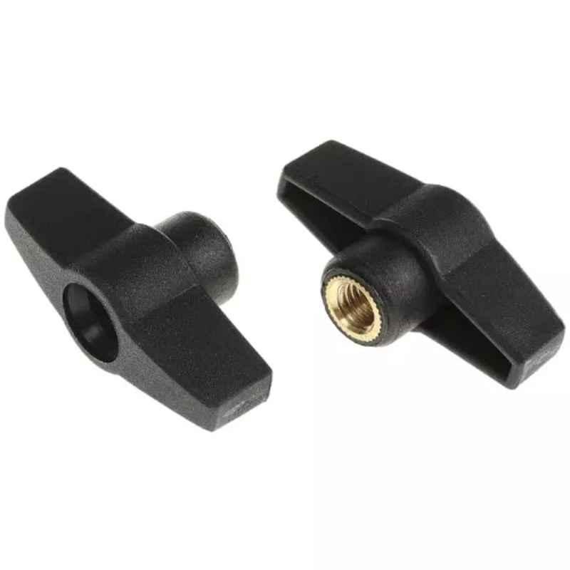 RS Pro M8 Brass Black 1-Arm Clamping Knob, 169367