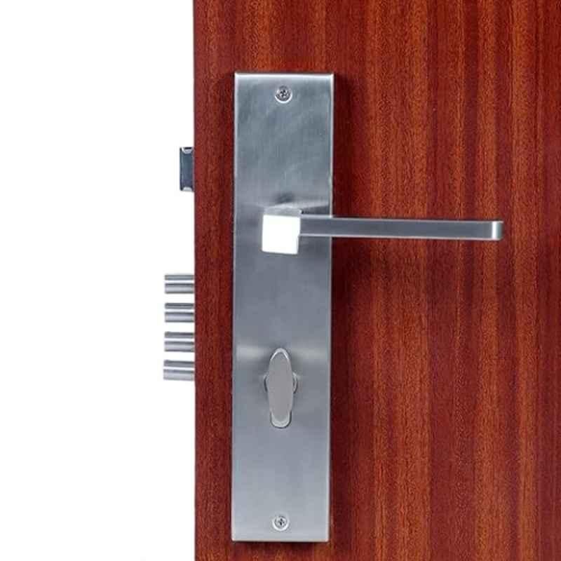 Homexpert MG306 10 inch 60mm Stainless Steel Satin Finish Cylindrical Plate One Side Key Mortise Door Lock Set