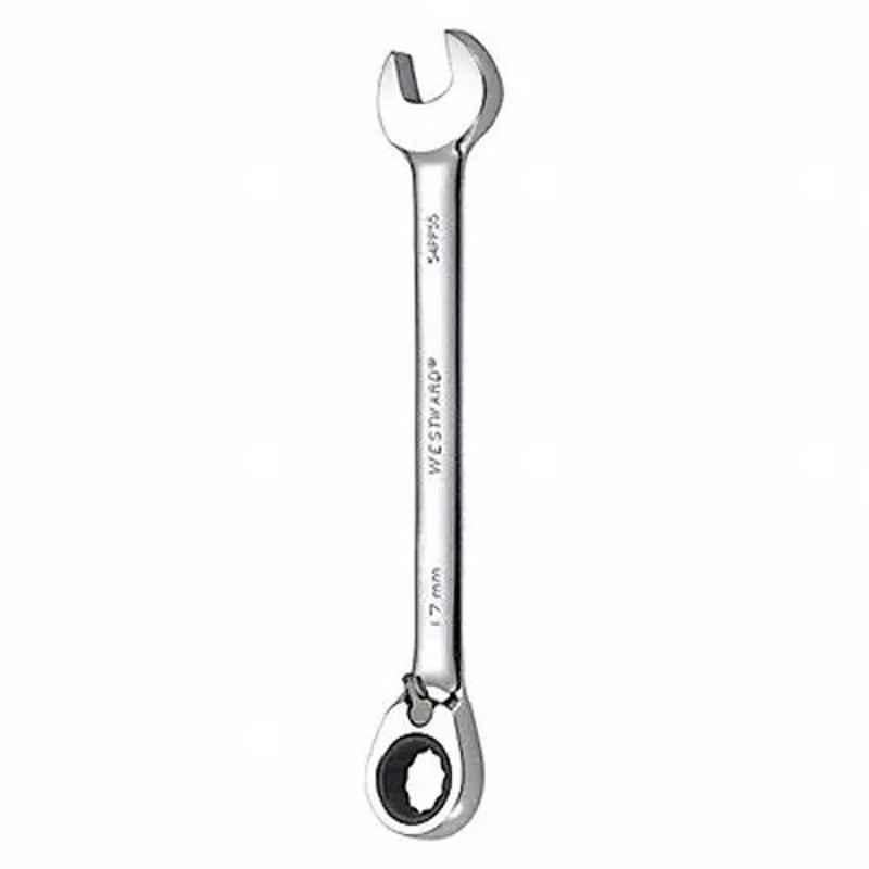 Westward 8-7/8 inch Alloy Steel Chrome Ratchet Wrench, 54PP55