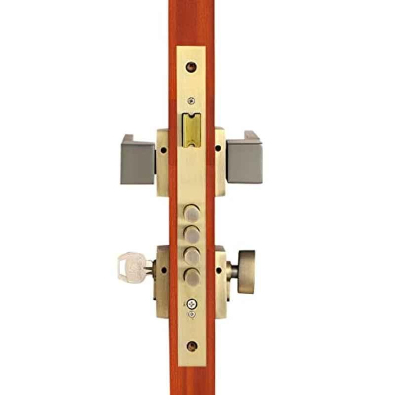 Voltizi 70mm â€ŽZinc â€ŽAntique Finish Rose Mortise Door Lock Set for Main Door, CRZ019