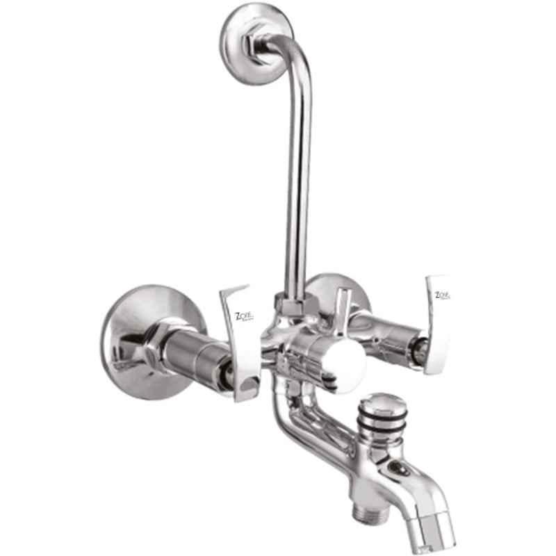 Zoie Viva Brass Silver Chrome Finish 3 in 1 Wall Mixer, 28022