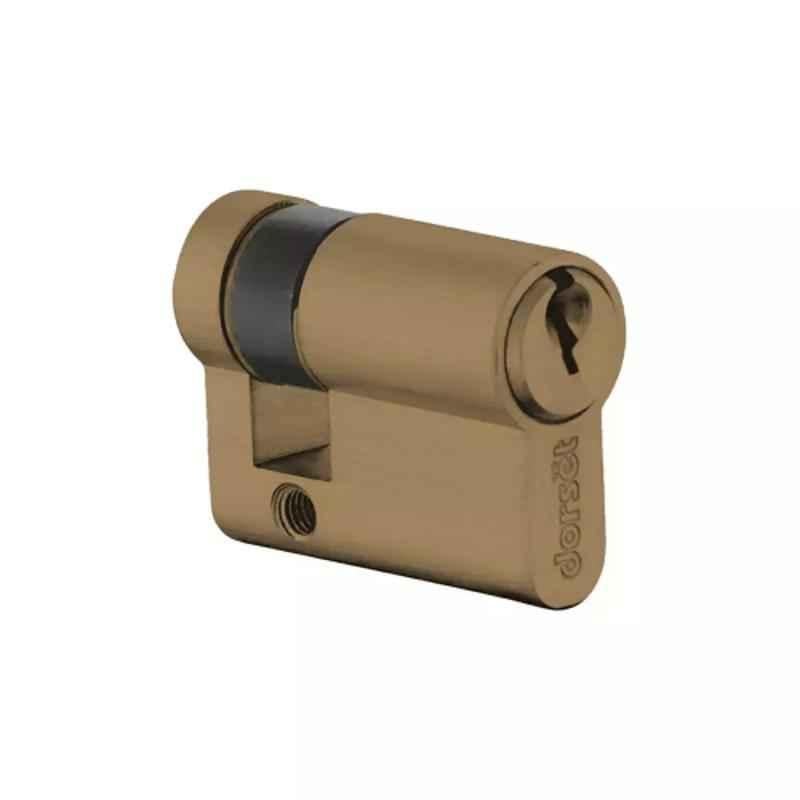 Dorset CL 400 H PT 60mm Stainless Steel Antique Brass Finish Half Pin Cylinder Lock (Pack of 2)