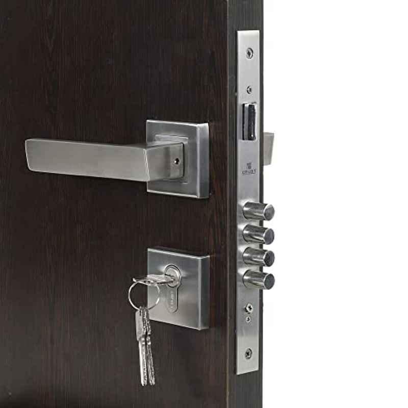 Handle Waala Rose LB10003-R-BSK Stainless Steel Silver Both Side Key Mortise Door Lock Set