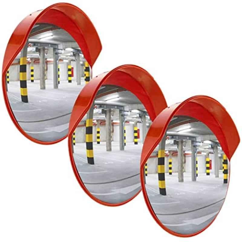 Ladwa 3 Pcs 18 inch Unbreakable Wide Angle Convex Mirror Set with Installation & Adjustable Fixing Bracket