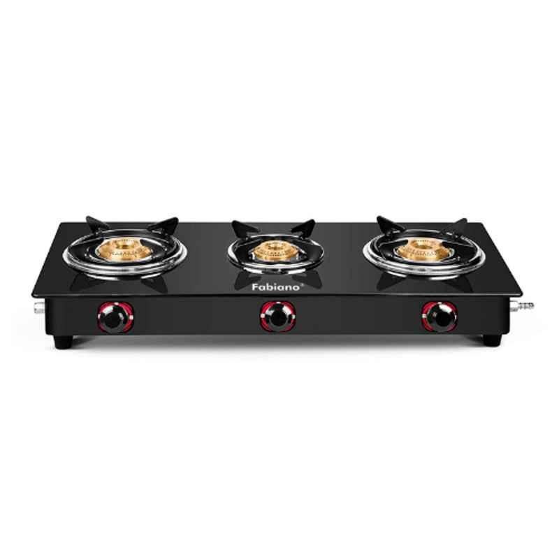 Fabiano Starline 3 Burner Manual Glass Top Gas Stove