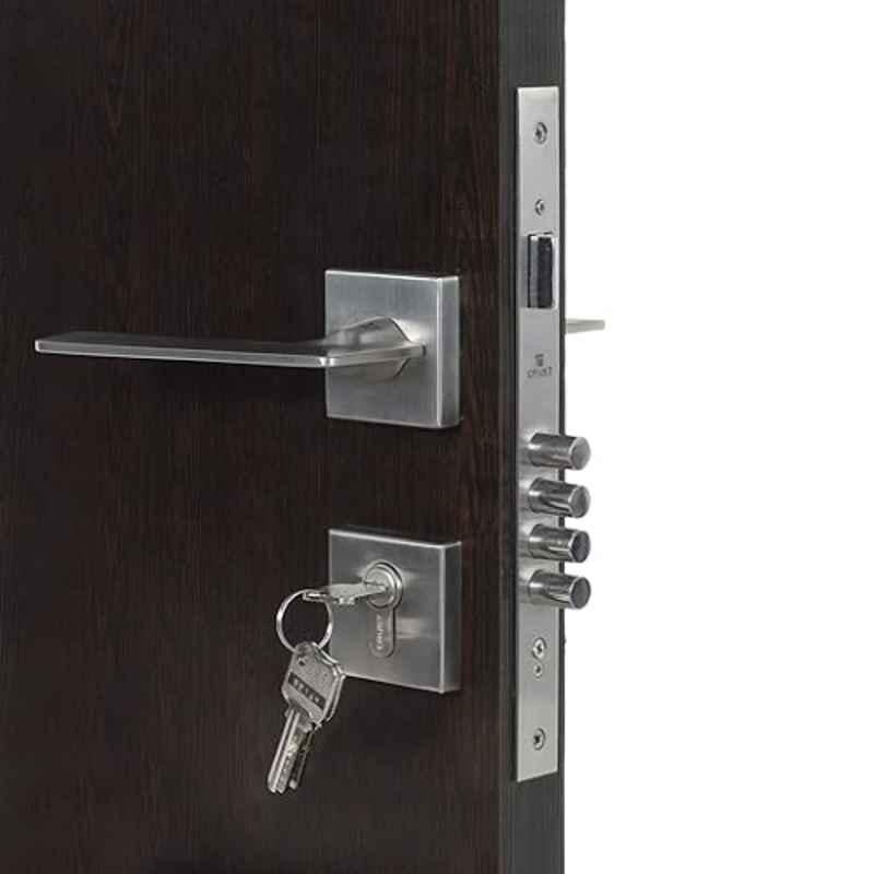 Homexpert Rose Bentley-R-OSK 60mm Stainless Steel Silver One Side Key Mortise Door Lock Set