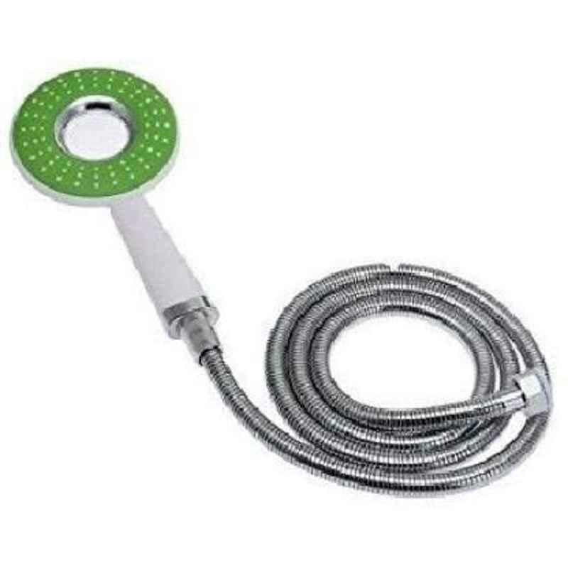 Logger Stainless Steel Chrome Round Head Hand Shower with 1.5m Flexible Shower Tube