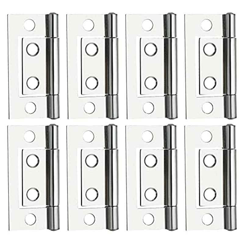 Screwtight 1.5 inch Iron Chrome Finish Cabinet Flush Hinge, â€ŽS170701CP-8 (Pack of 8)
