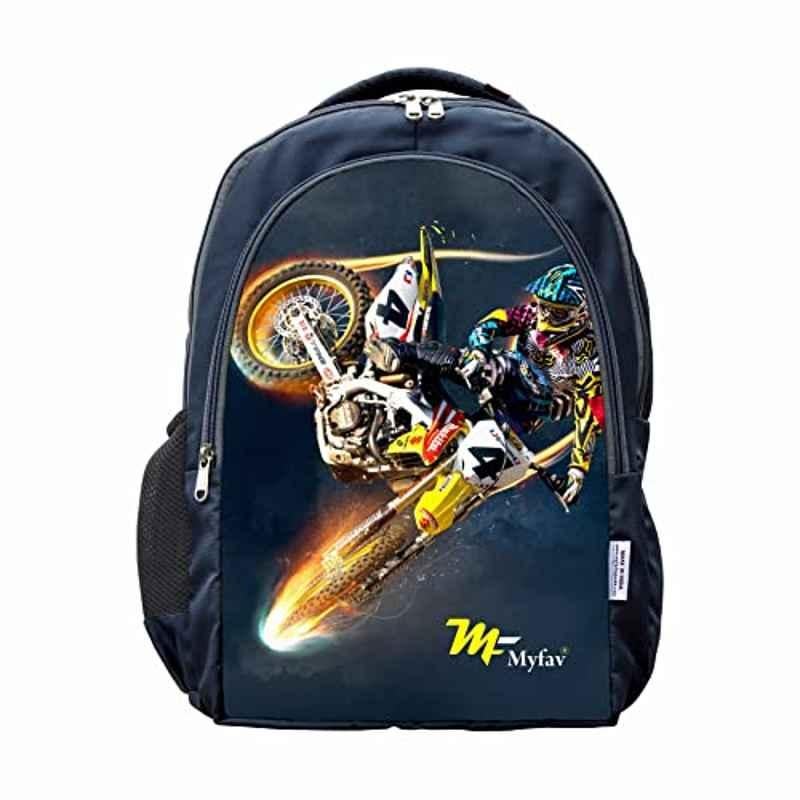 My Fav Polyester Racing Bike Digital Print Laptop Backpack, MFB0069