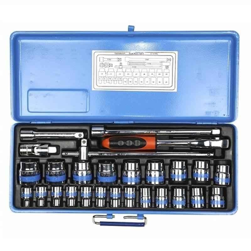 Taparia 27 Pcs 1/2 inch Bi-Hexagonal Square Drive Socket Set, S-14MXL