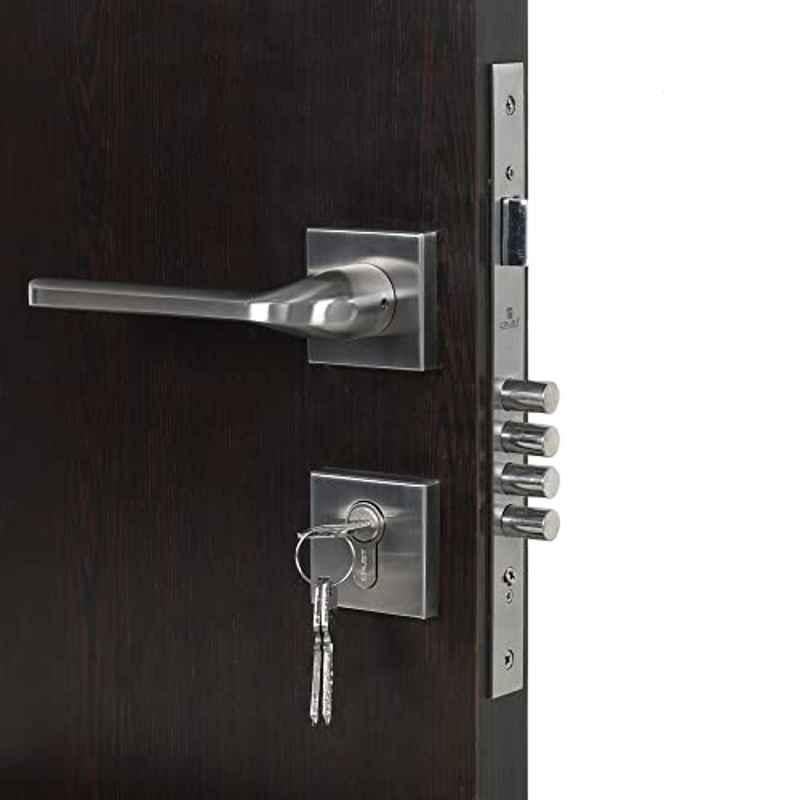 Handle Waala Rose Bullet-R-BSK 60mm Stainless Steel Silver Both Side Key Mortise Door Lock Set