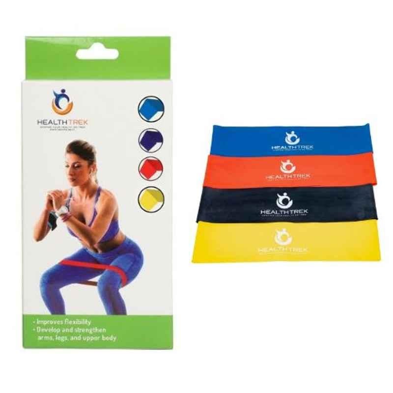 Healthtrek 4 Pcs Latex Loop Resistant Workout Band Set, 2023LRB4