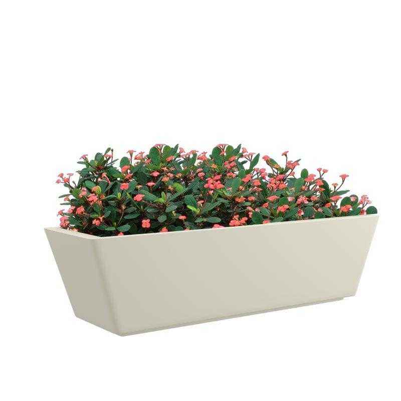 Yuccabe Italia 7 Inch Rectangular Pleasant White Hybrid Polymer Planter, GKTRAY240707