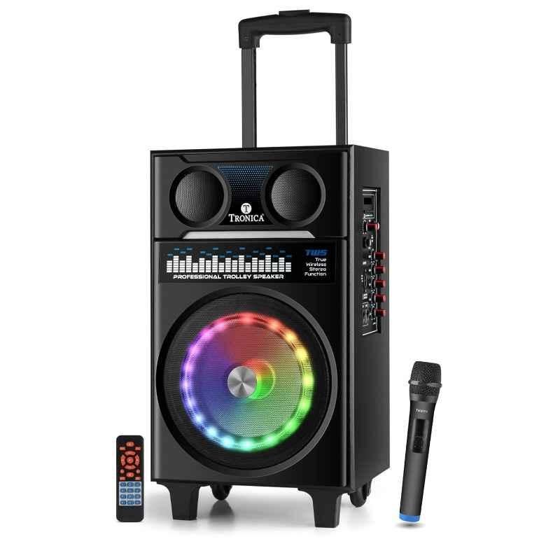 Tronica TR-8888 60W 8 inch Black Karaoke Portable Trolley Bluetooth Speaker