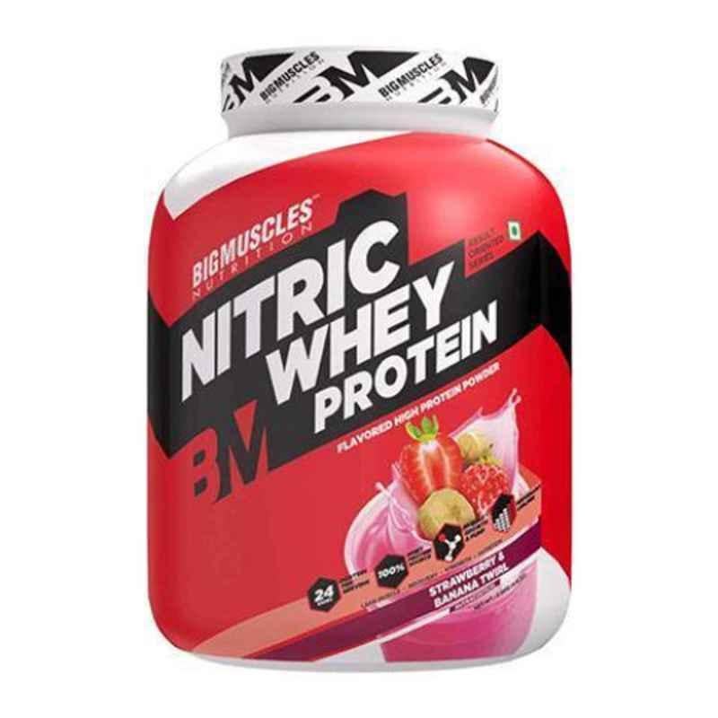 Big Muscles 4kg Strawberry Banana Twirl Nitric Whey Protein