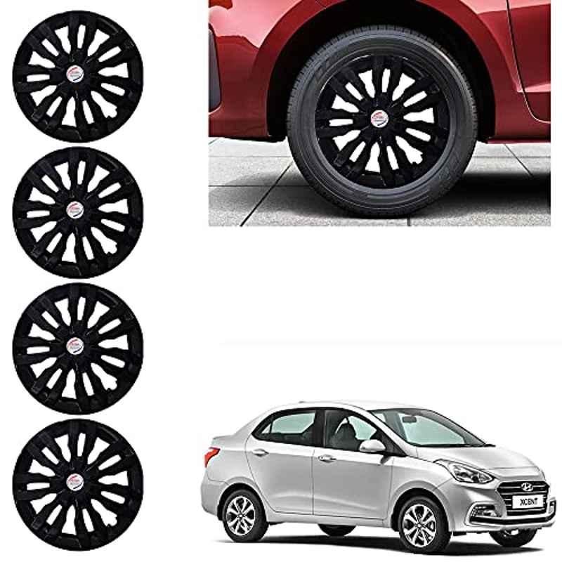 Auto Pearl 4 Pcs 14 inch ABS Black Wheel Cover Set for Hyundai Xcent