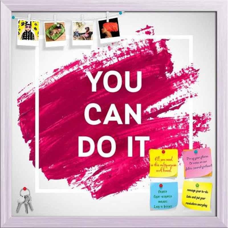 ArtzFolio 40.6x40.6x1cm White Printed Bulletin Notice Pin Soft Board, AZSAO40912188BLB_FR_L_02_WH