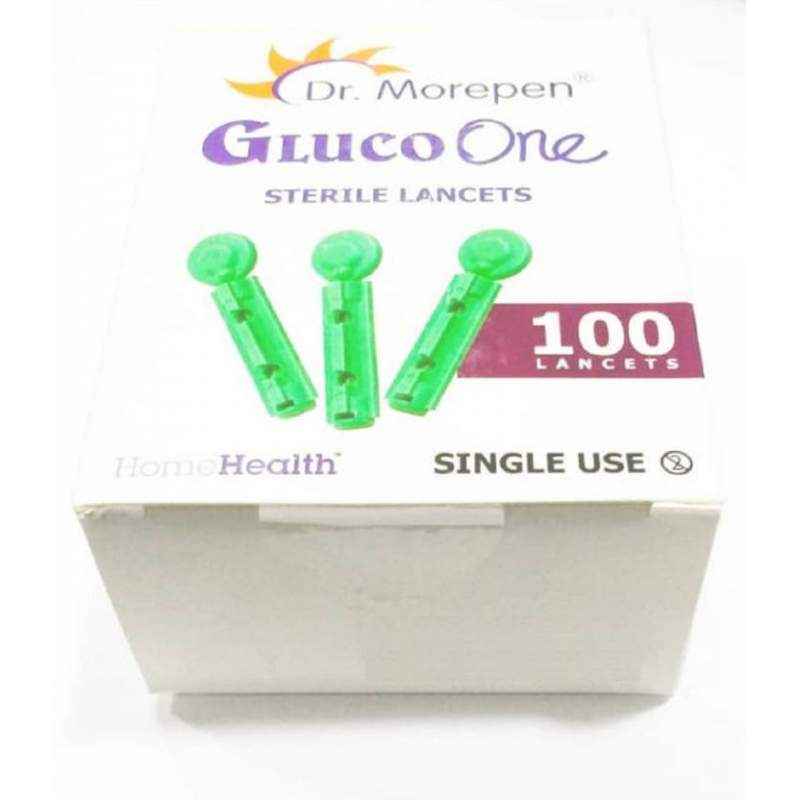Dr. Morepen SL28-100 Gluco One Sterile Lancets with 100 Pcs Lancets