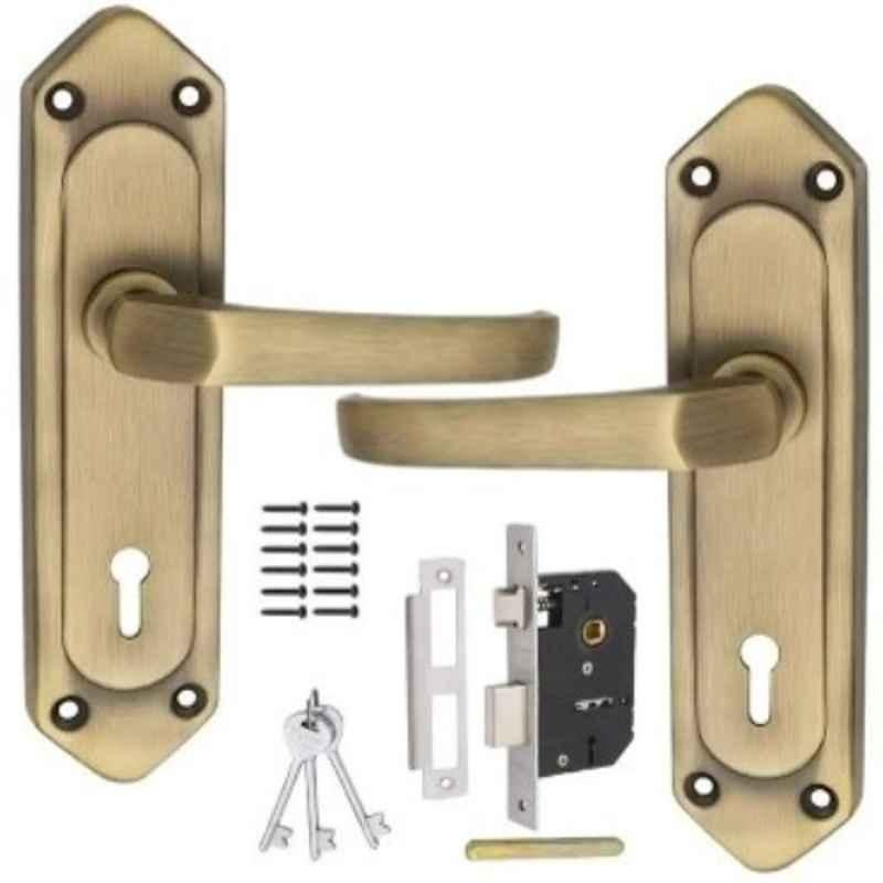 MSP M-1730 Eco 7 inch Iron Antique Finish Mortice Door Handle Lock Set with 3 Keys, M-1730ANE7