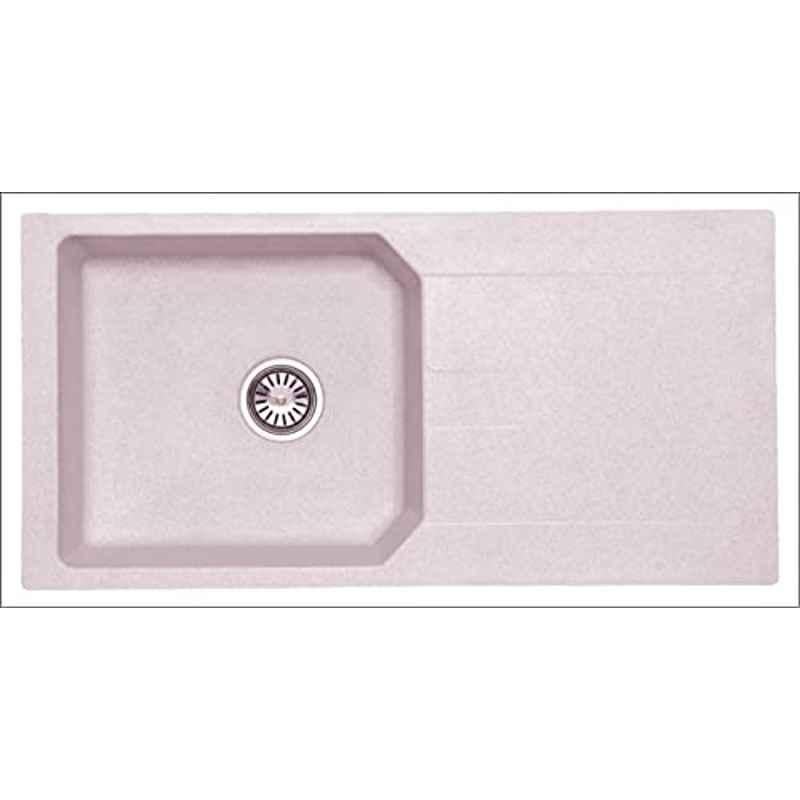 Uken Heavy Duty Quartz Kitchen Sink (39X19.5) With Accessories(40/20-Qu-Gr-Ds-1) White