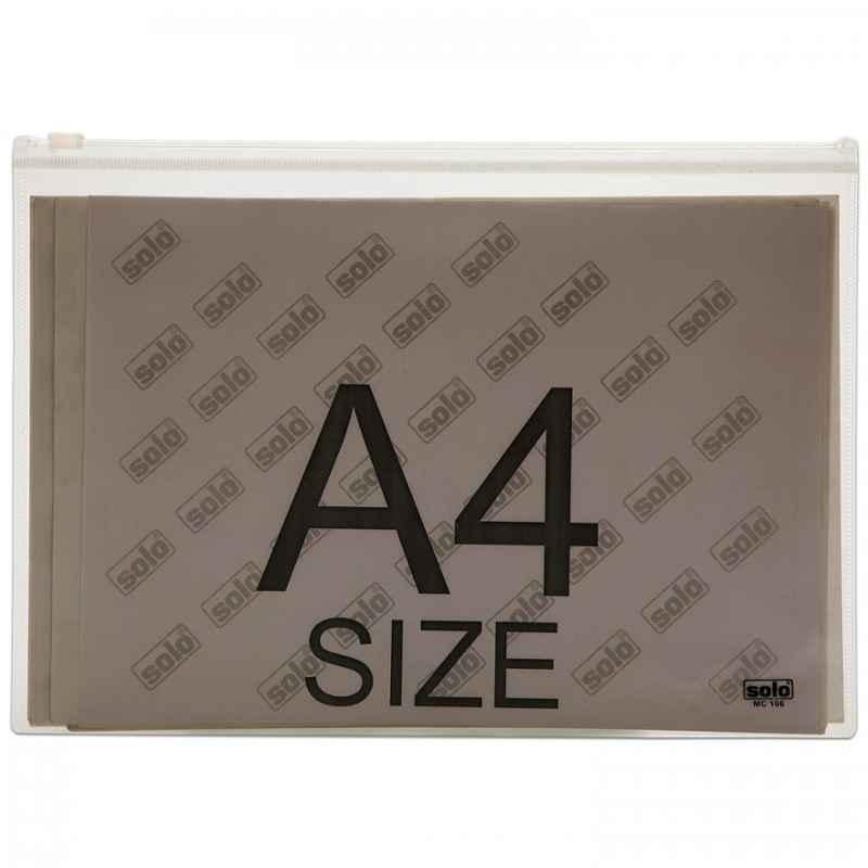 Solo A4 Transparent Blue Document Bag with Zipper Closure, MC 106 (Pack of 20)
