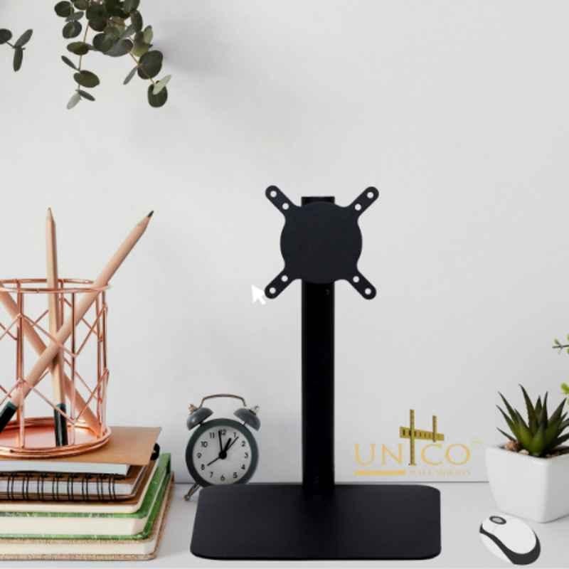 Unico Metal Black Powder Coated Adjustable Single Monitor Stand with Arm for 13 to 26 inch Monitor, UN-2R17