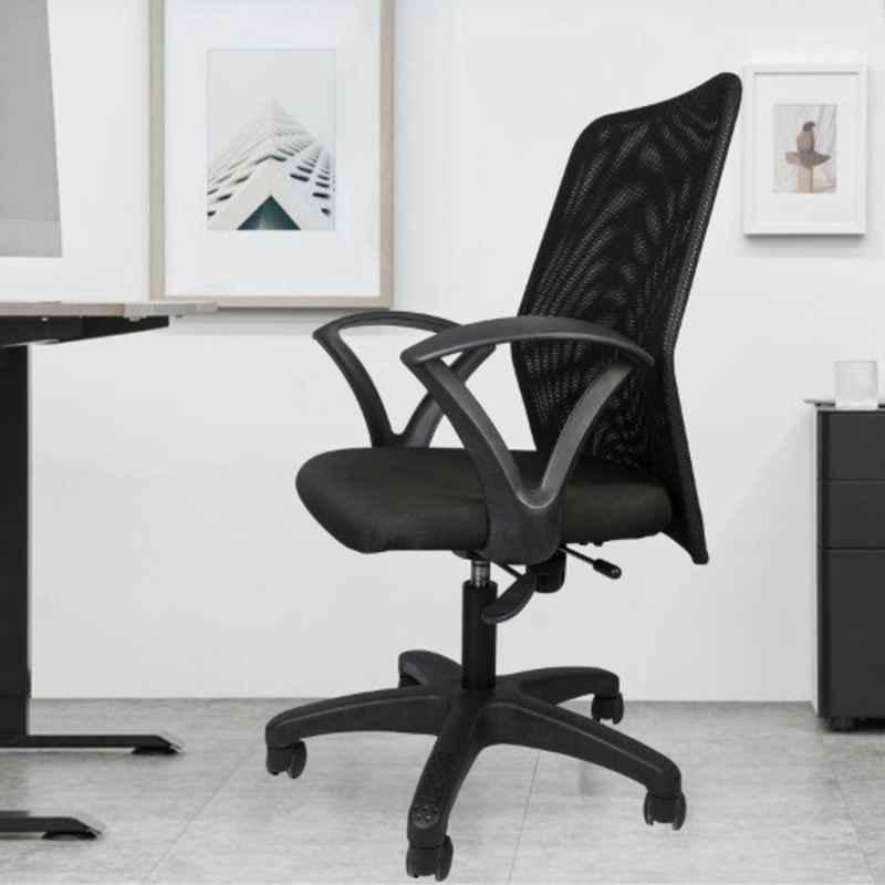 Heikin Sigma Black Low Back Breathable Mesh DIY Ergonomic Office Chair for Work from Home, HE-00042