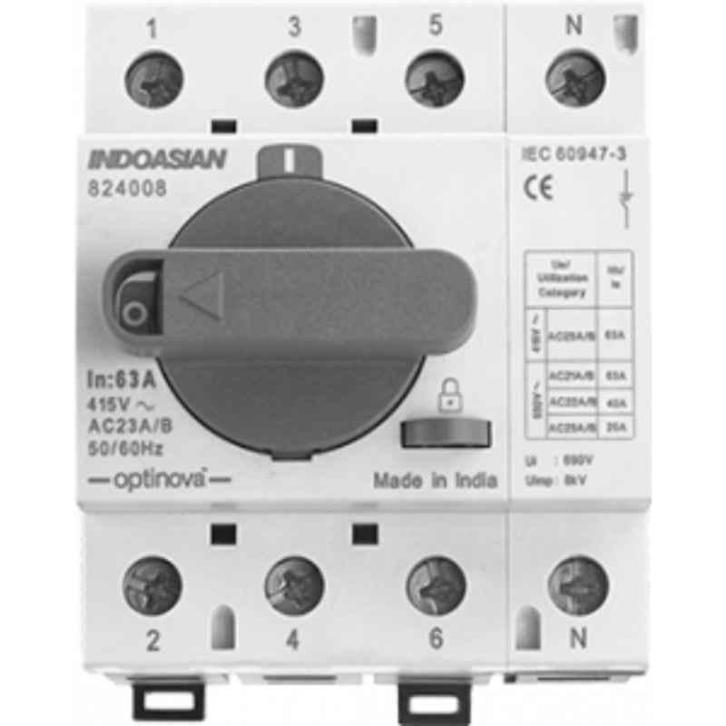 Indoasian Optinova 63A DIN Frame Switch Disconnectors, 824008