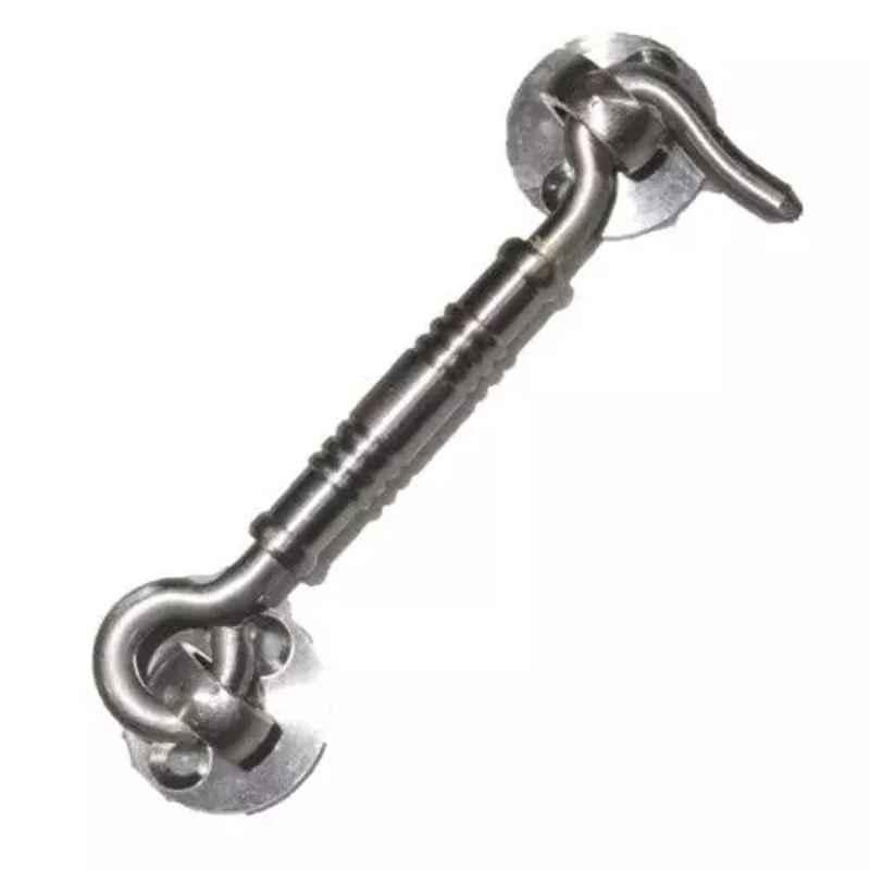 RiseOm 4 inch Brass Round Eye Gate Hook, RE12111904 (Pack of 2)
