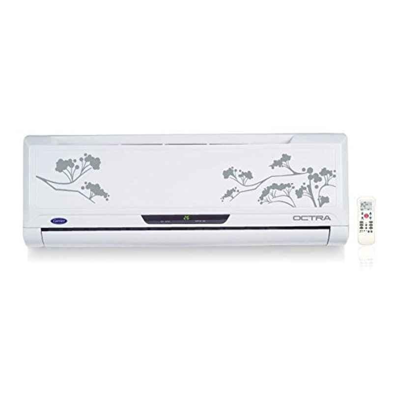 Carrier 8K Octra 1.5 Ton 1530W 3 Star Plastic White Inverter Split AC