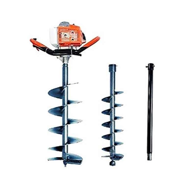 Kanak 63cc Engine Heavy Duty Drill Hole Earth Auger with 4 & 8 inch with 1m Extension Rod