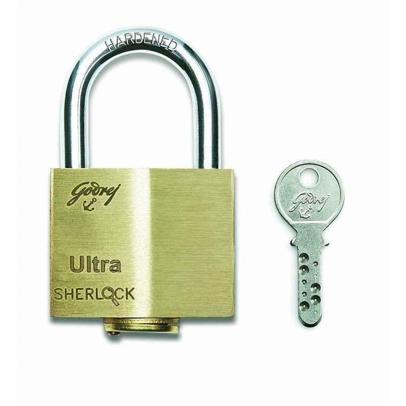 Godrej Ultra Sherlock Brass Padlock (3 Keys), 7676