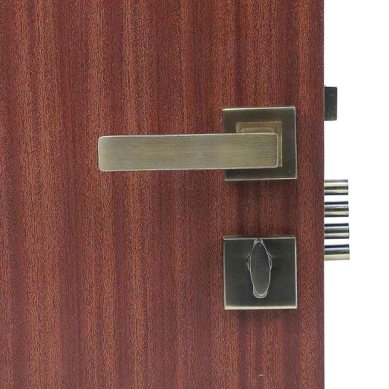 Handle Waala Rose LB-10003 60mm Stainless Steel Antique Brass Finish One Side Key Mortise Door Lock Set