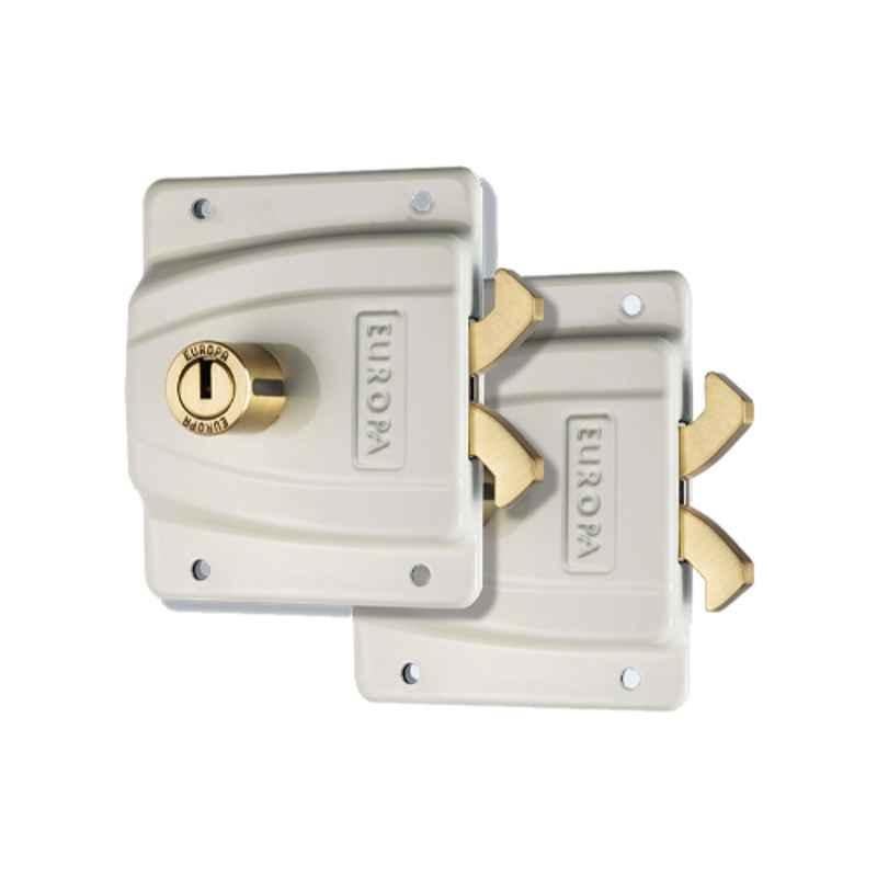 Europa Brass Ivory Finish Sliding Wardrobe Lock, F367TW