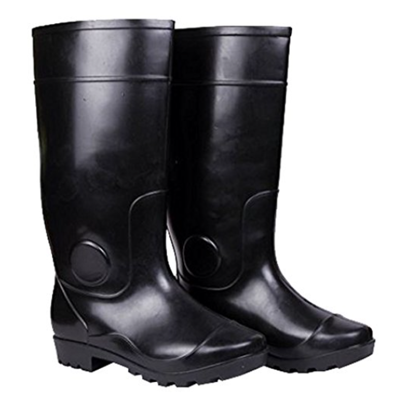 Hillson Century Plain Toe Black Work Gumboots, Size: 10