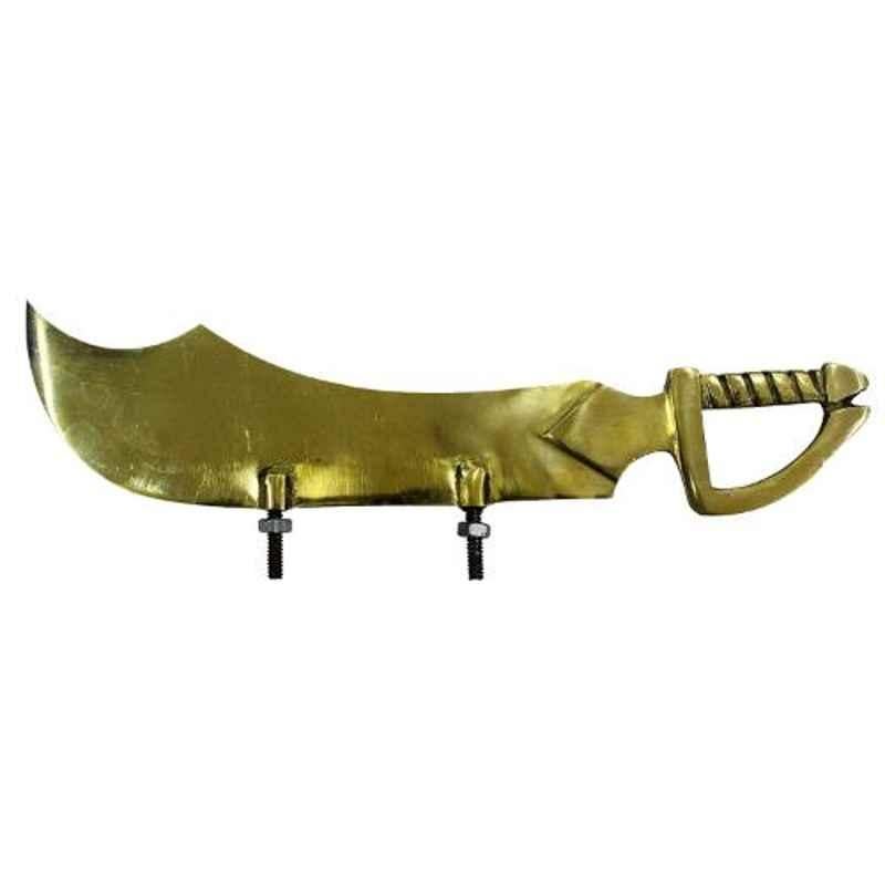 AllExtreme EXSG1RE Brass Golden Front Mudguard Fender Sword Khukhri Badge Decal Emblem