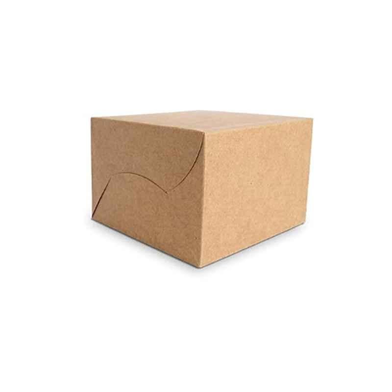 UDBHAV IDDIEN INC 5x5x3.5 inch 300 GSM Brown Kraft Paper Cake Box, UI-401-25 (Pack of 25)