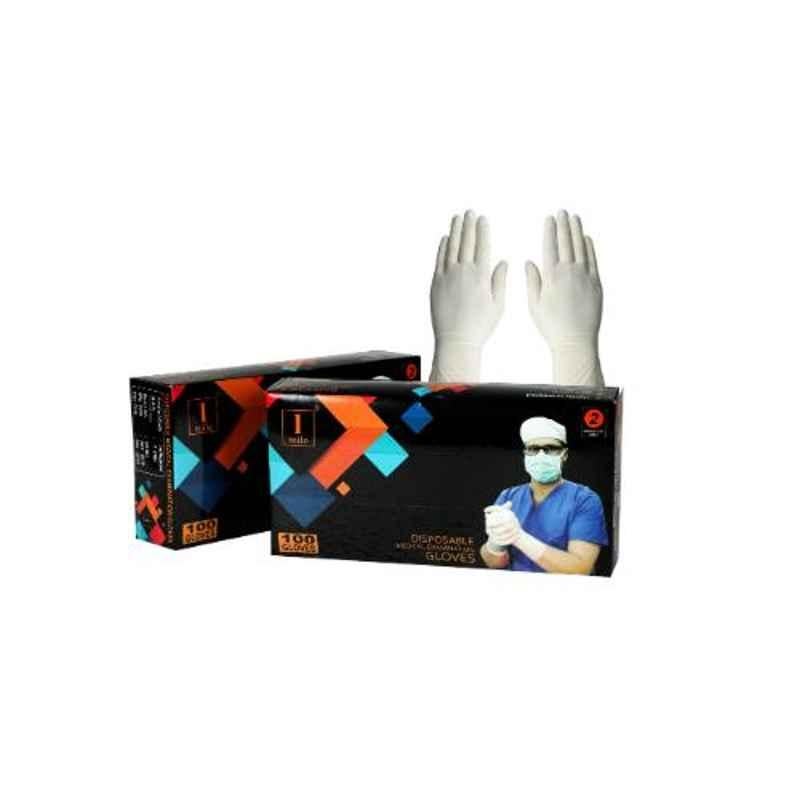 1Mile Large Fully Textured Lightly Powdered Examination Gloves (Pack of 100)