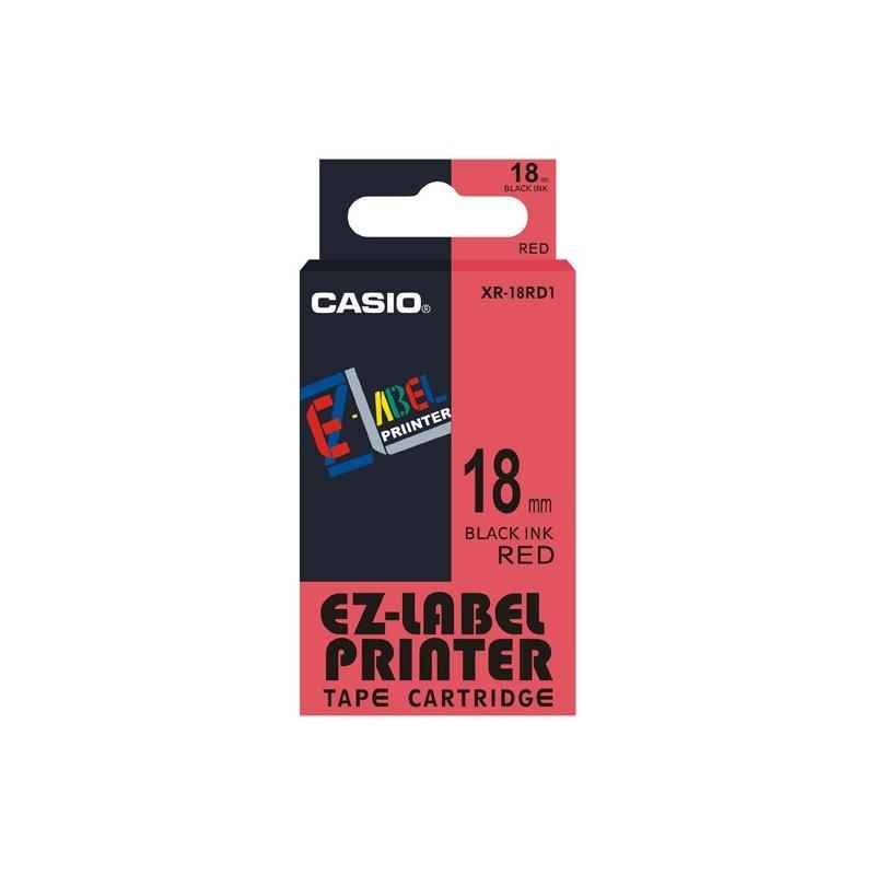 Casio XR-18RD1 Label Printer Tape Cartridge, Length: 8 m