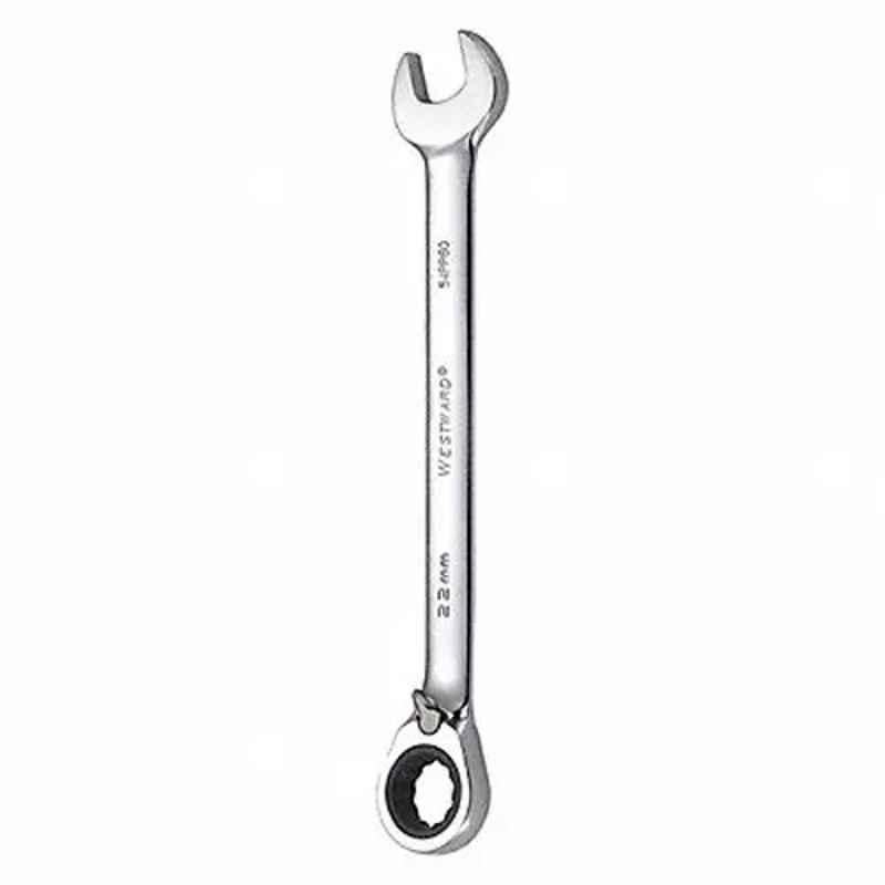 Westward 11-3/8 inch Alloy Steel Chrome Ratchet Wrench, 54PP60