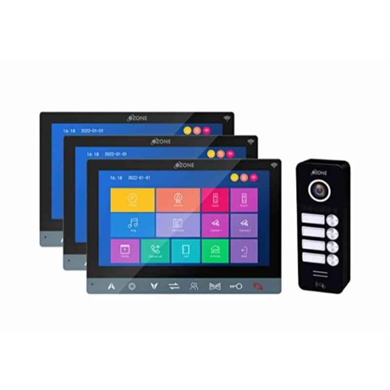 Ozone VB-AHD-2M4C-01 7 inch Grey LCD Video Door Phone Doorbell for 3 Apartment