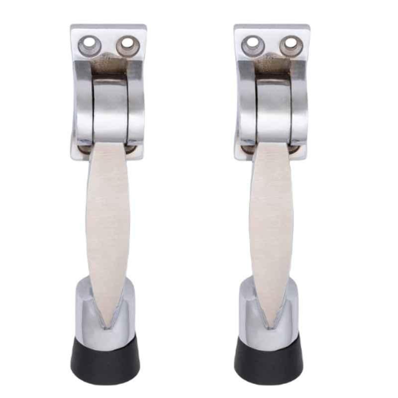 Atom DS005 Chrome Plated Silver Satin Finish Door Stopper (Pack of 2)
