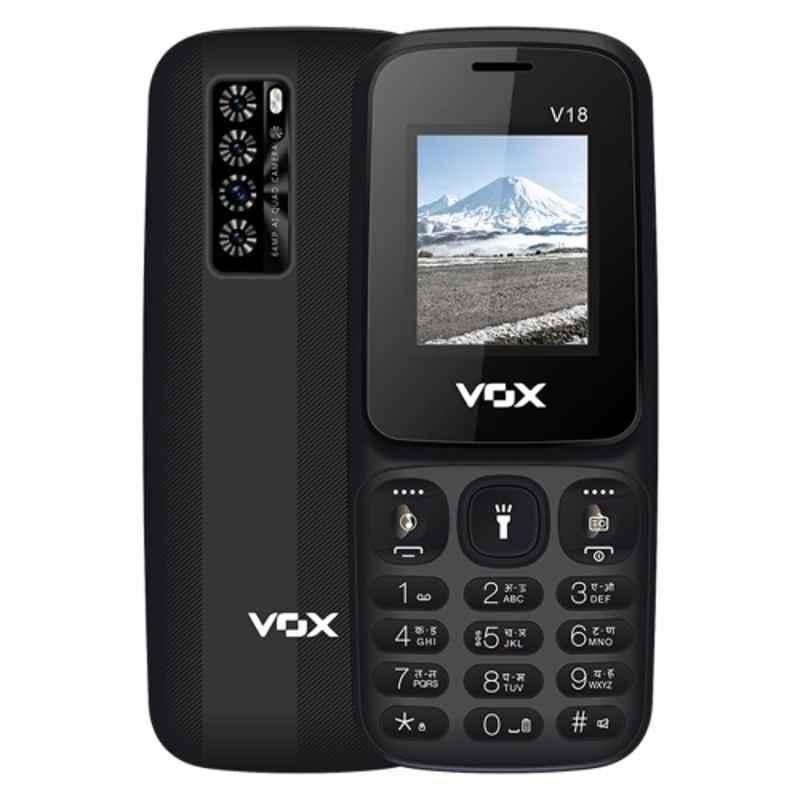 Vox V18 Feature Phone with Dual Sim (1.8 inch Display) (Black)