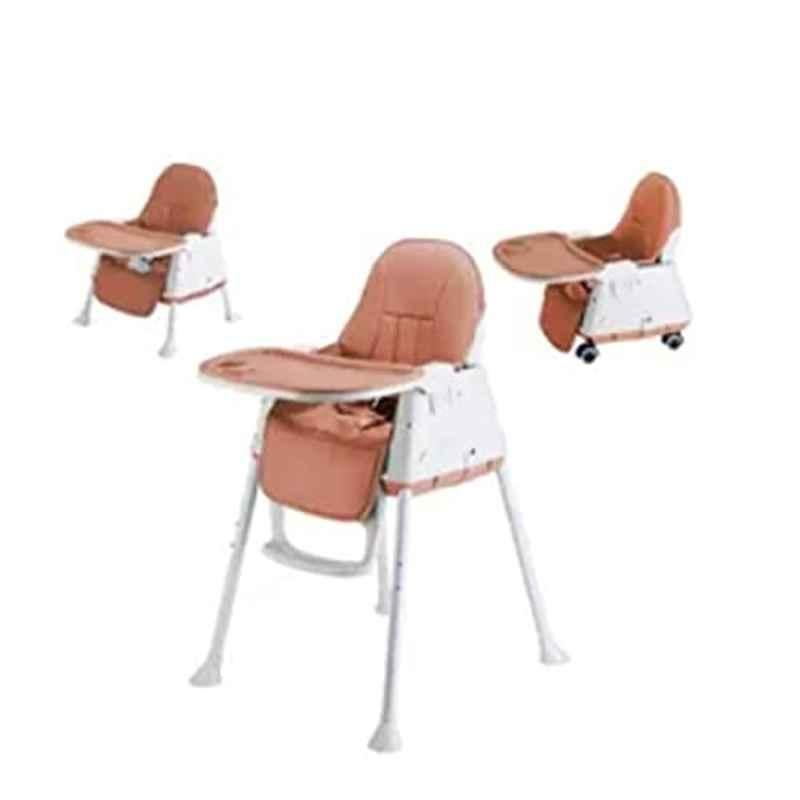 Safe-O-Kid 5-in-1 Brown Feeding High Chair with Wheel & Cushion for 6-36 Months Baby, SOK9WHBR001