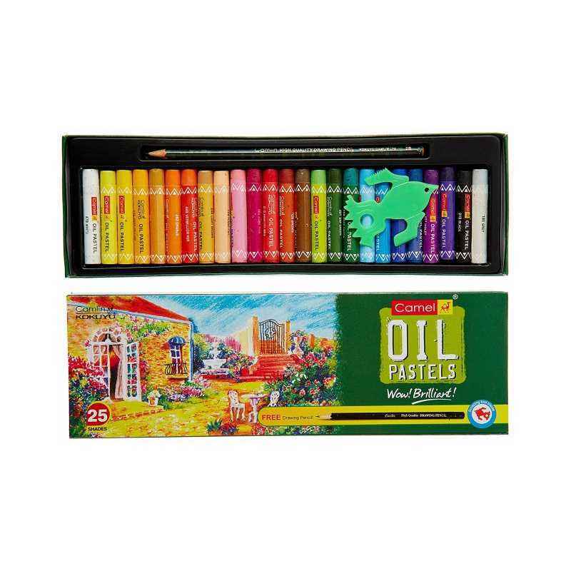 Camlin 25 Shade Oil Pastel with 1 Piece Drawing Pencil, 4329542